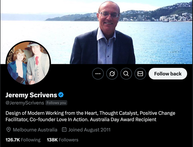 Jeremy Scrivens Twitter Page